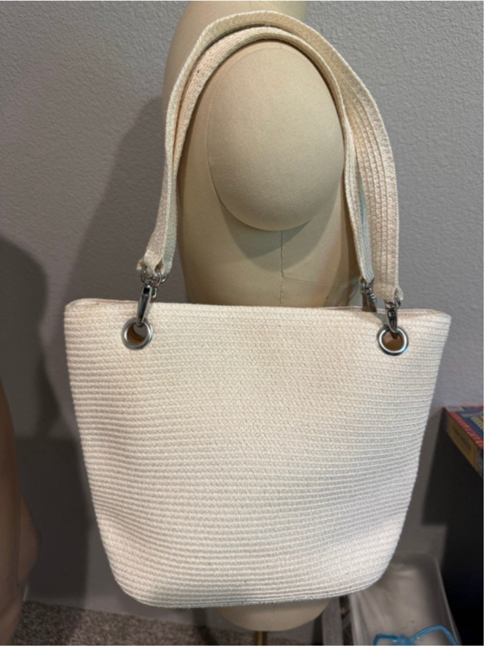 Women's Unbranded Cream Paper Straw Tote Shoulder Bag